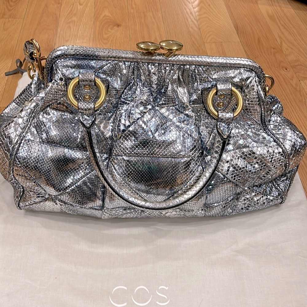 Marc Jacobs lizard skin chain link shoulder bag